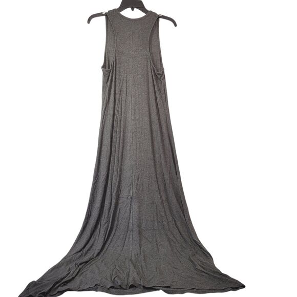 Daily Ritual Women's Relaxed Fit Rayon Spandex Fine Rib Maxi Dress Gray Medium - Picture 4 of 14